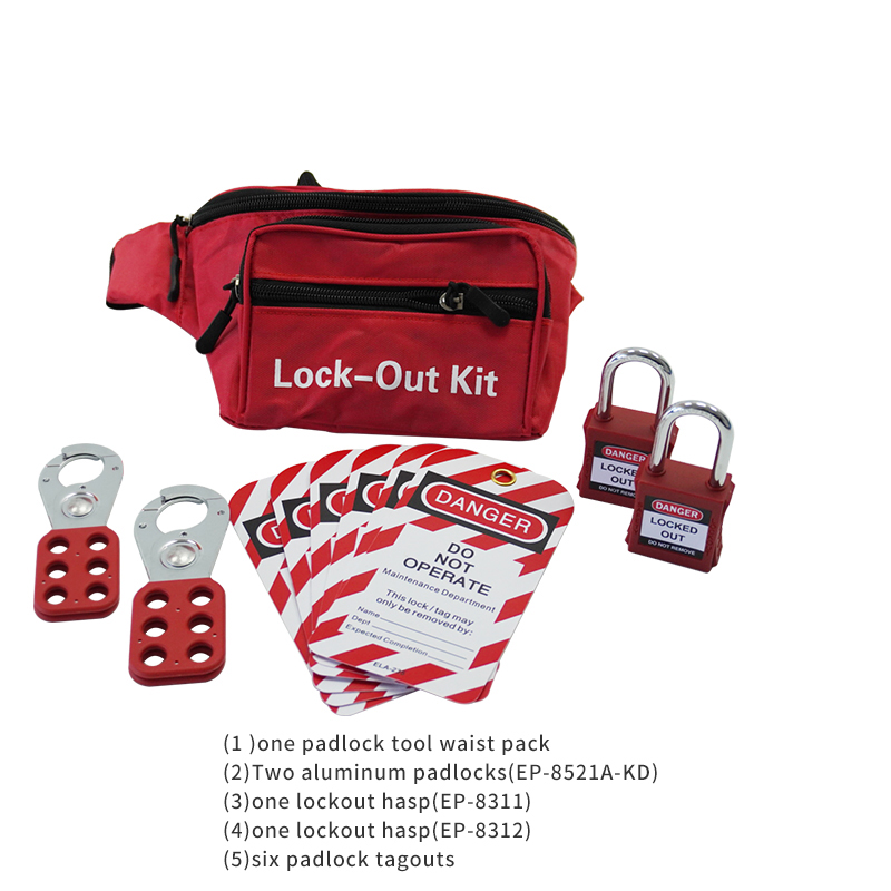 EP-8771C Lockout tagout kits with padlock tool waist pack