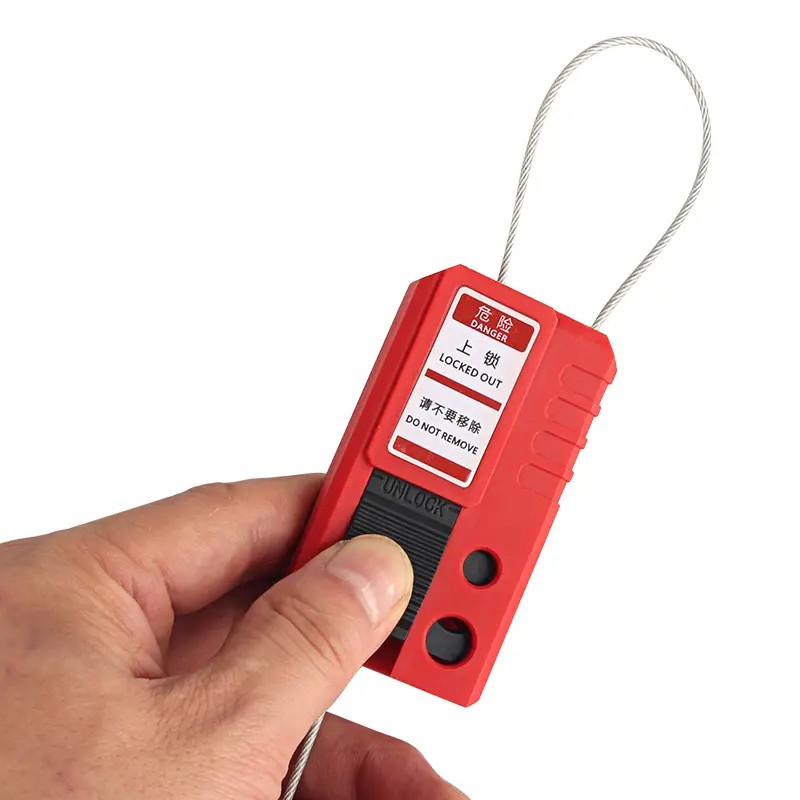 EP-L42 Mini cable lockouts with eye-catching safety warning labels