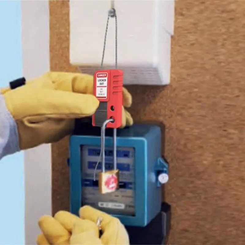 EP-L42 Mini cable lockouts with eye-catching safety warning labels