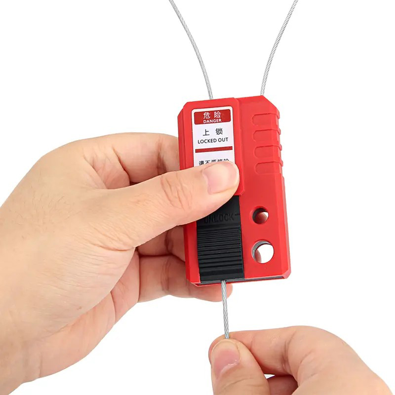 EP-L42 Mini cable lockouts with eye-catching safety warning labels