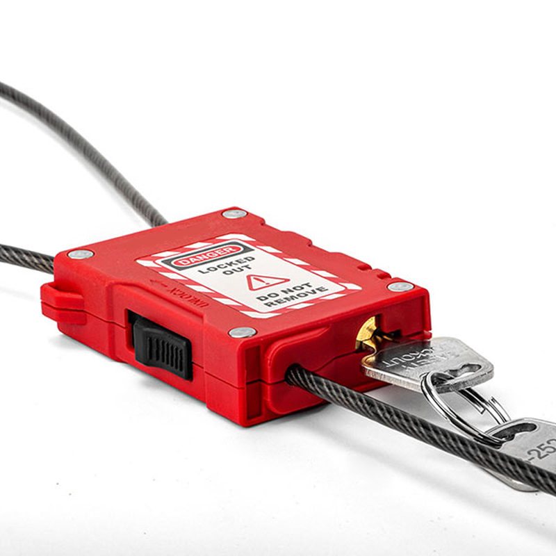 EP-LG80  Adjustable cable lockout padlock with stainless steel cable and complimentary safety sign